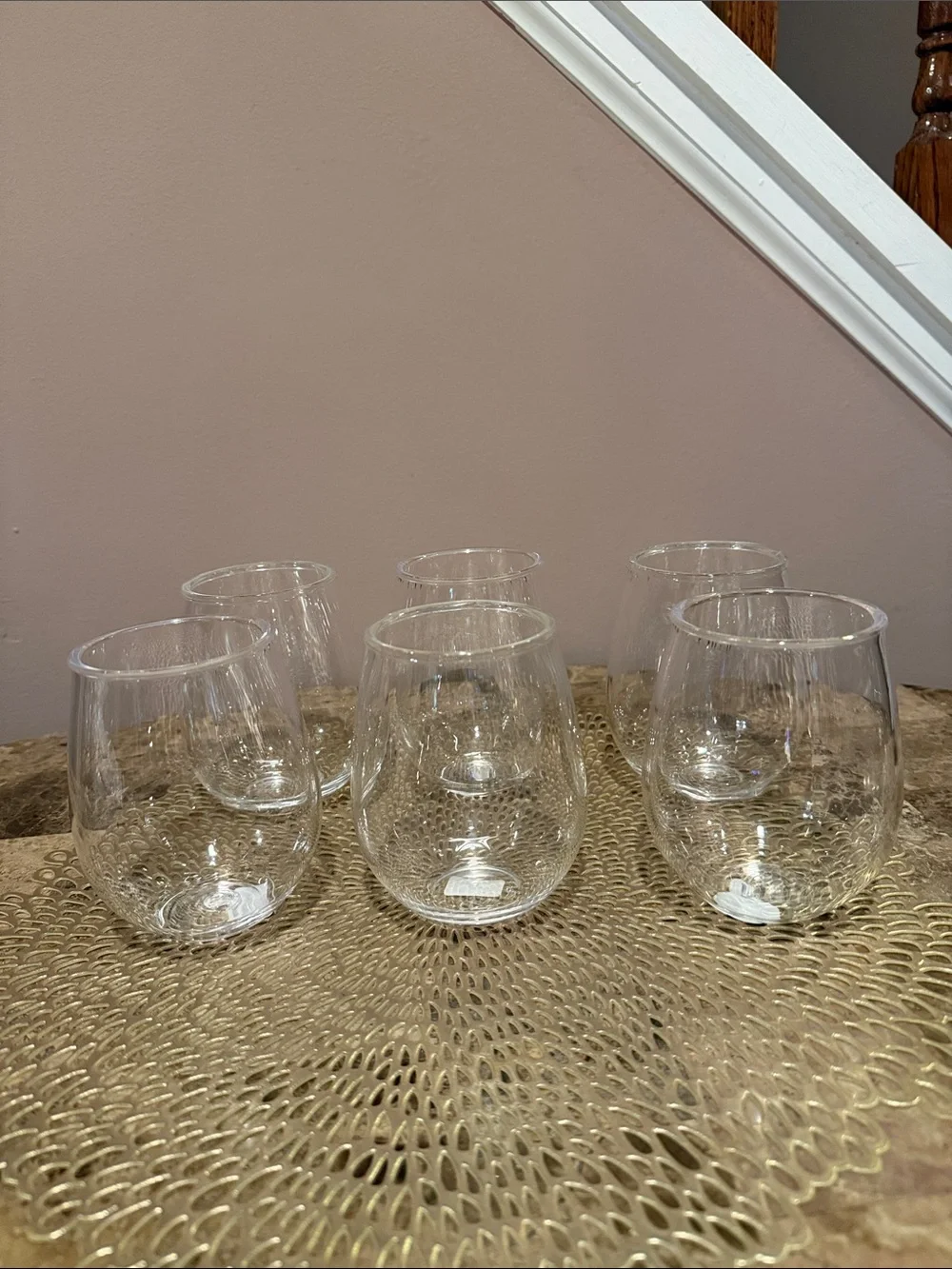 Crate&Barrel Aspen Acrylic Stemless Wine Glasses - Set of 6